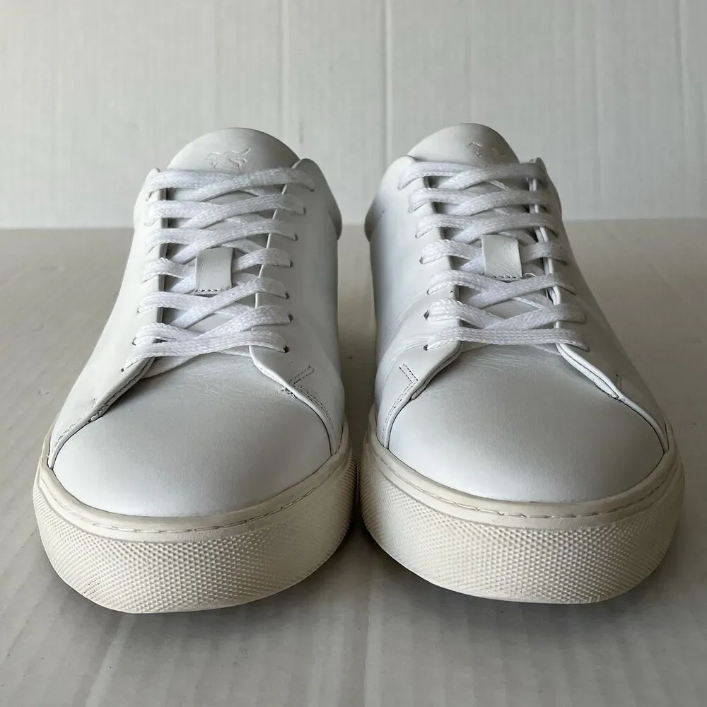 Wolf & Shepherd Glider Sneakers Casual White Italian Leather Shoes Mens Sz 11.5D
